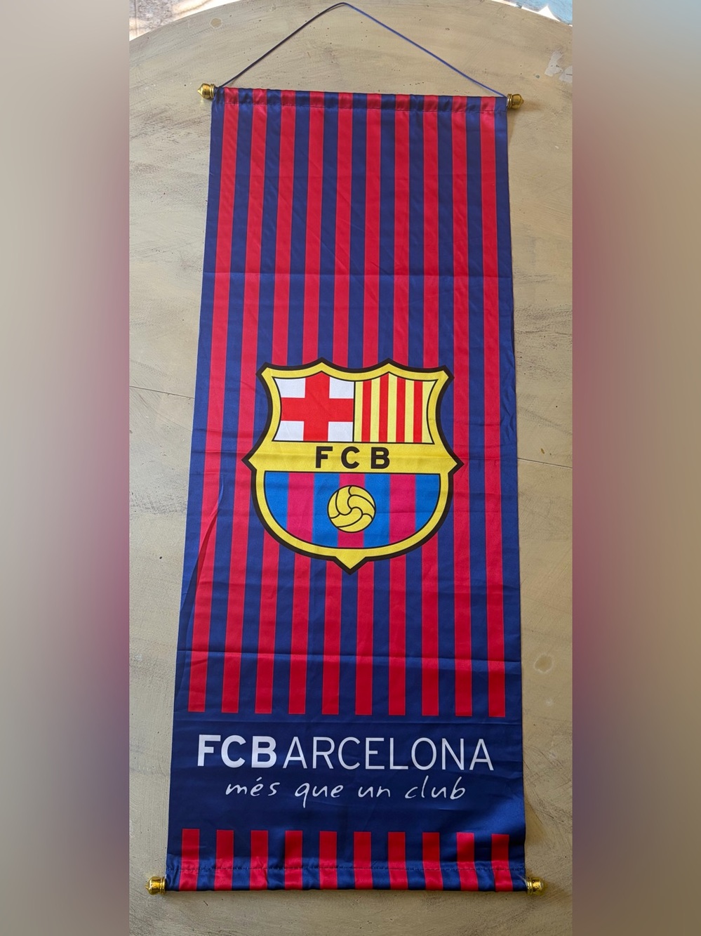 36 X 15 in. Barcelona Futbol Wall Banner Flag , Soccer,  FCB , Football , Nice
